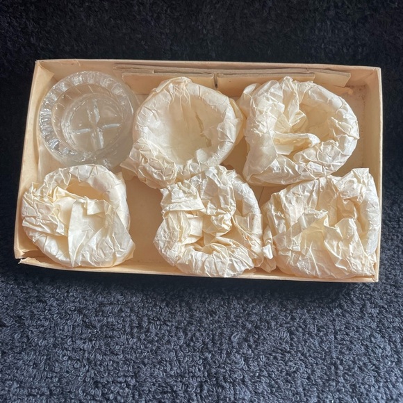 Vintage Set of 6 Vintage Crystal Glass Salt Cellars Japan NIB. - Picture 3 of 6